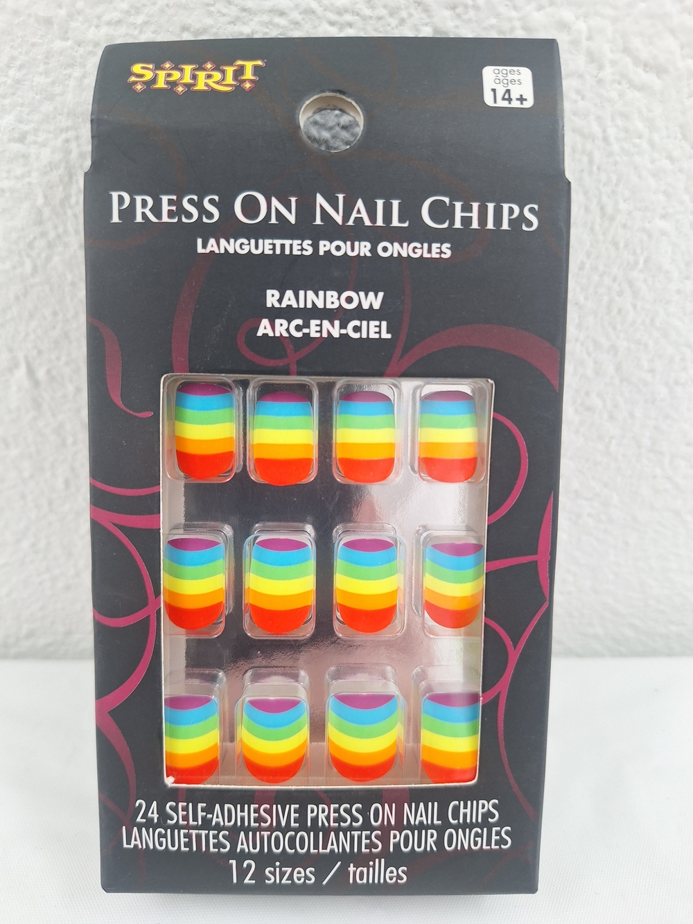 Spirit Rainbow Stripe Press-On Nail Tips - Multicolor